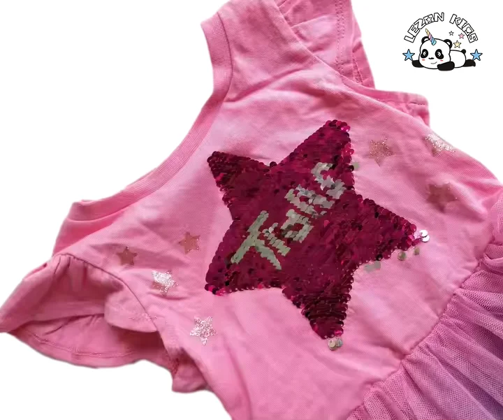 LEZONKIDS - Custom Children Clothing Flip Sequin Dress For kids Princess Frocks For 12 Years Girls